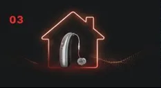 Aparelho auditivo em uma casa iluminada